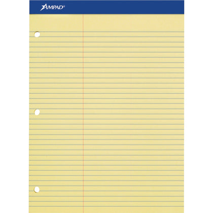 Ampad Double Sheet Writing Pad: 100 Sheets Canary Yellow Micro Perforated - Letter Legal & Jr. Pads