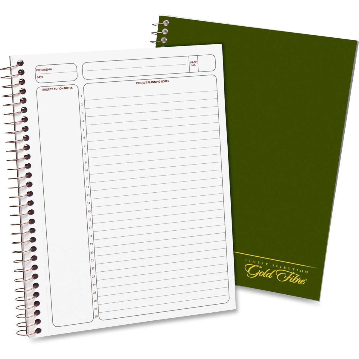Ampad Gold Fibre Classic Project Planner: Action White Sheet Wire Bound 9.5’’ x 7.3’’ - Heavyweight Micro Perforated