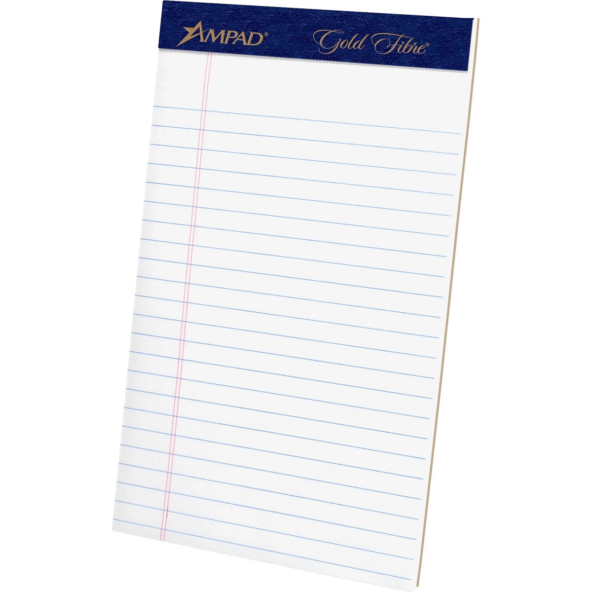 Ampad Gold Fibre Jr. Legal Pads - Medium Ruled Perforated - 50 Sheets - 5’’ x 8’’ - White Paper - Letter &