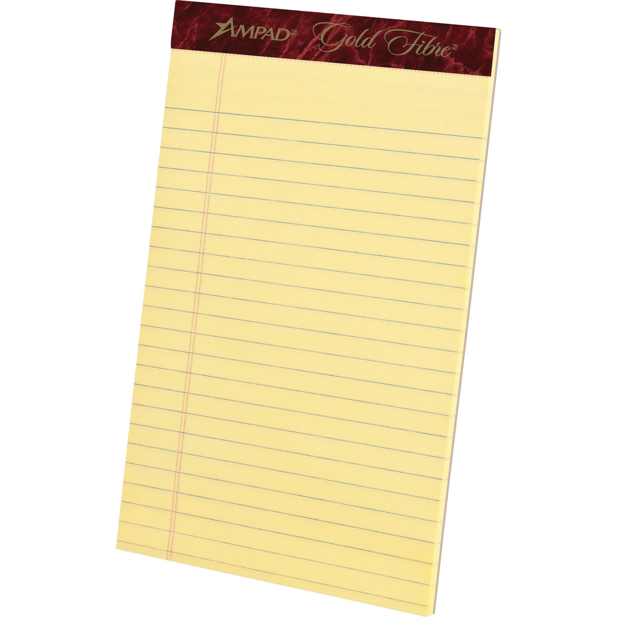 Ampad Gold Fibre Jr. Legal Writing Pads - Premium Quality - 5’’ x 8’’ - Canary Paper - 1 Dozen - Letter &