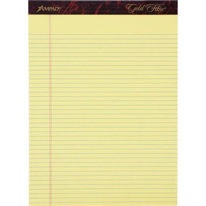 Ampad Gold Fibre Narrow Rule Writing Pads - Premium Quality Canary Yellow - Letter Legal & Jr.