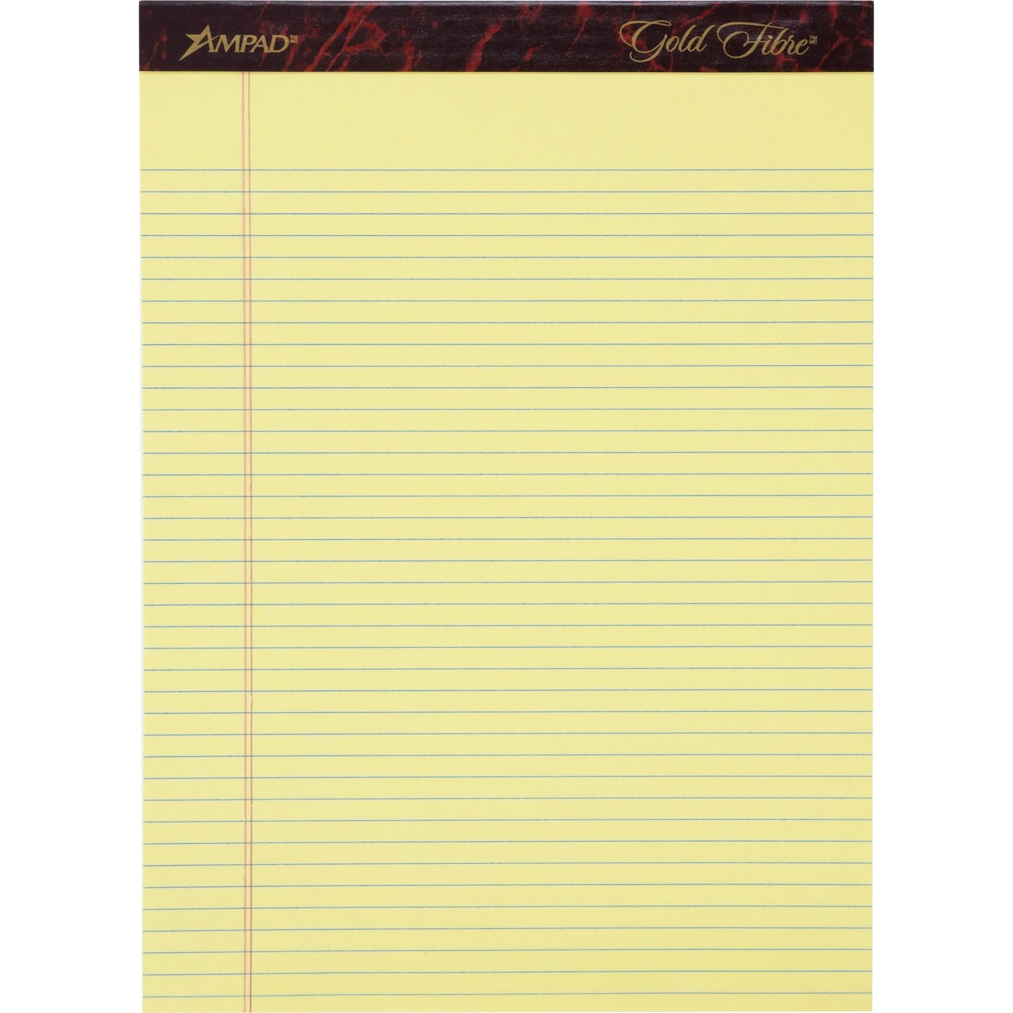 Ampad Gold Fibre Narrow Rule Writing Pads - Premium Quality Canary Yellow - Letter Legal & Jr.
