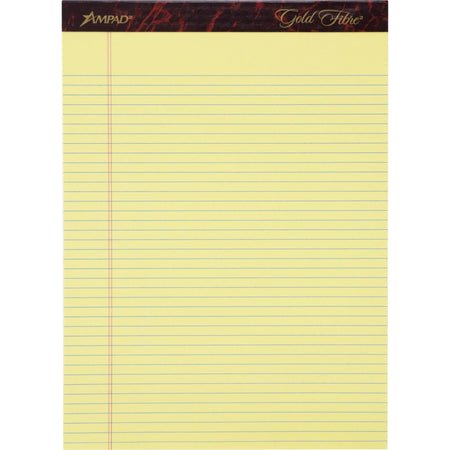 Ampad Gold Fibre Narrow Rule Writing Pads - Premium Quality Canary Yellow - Letter Legal & Jr.