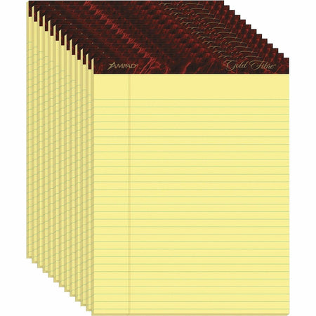 Ampad Gold Fibre Premium Rule Writing Pads - Letter - 50 Sheets - Watermark - Stapled/Glued - 0.34’’ Ruled - 16 lb