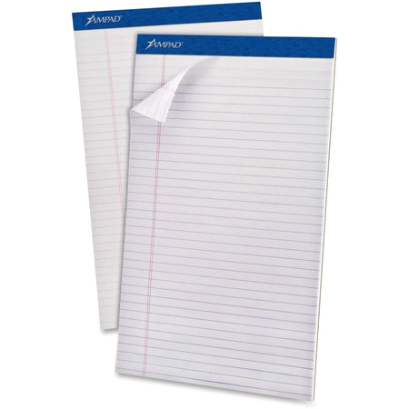 Ampad Legal Ruled Pads - 50 Sheets - 8.5’’ x 14’’ - White Paper - 1 Dozen - Letter & Jr.