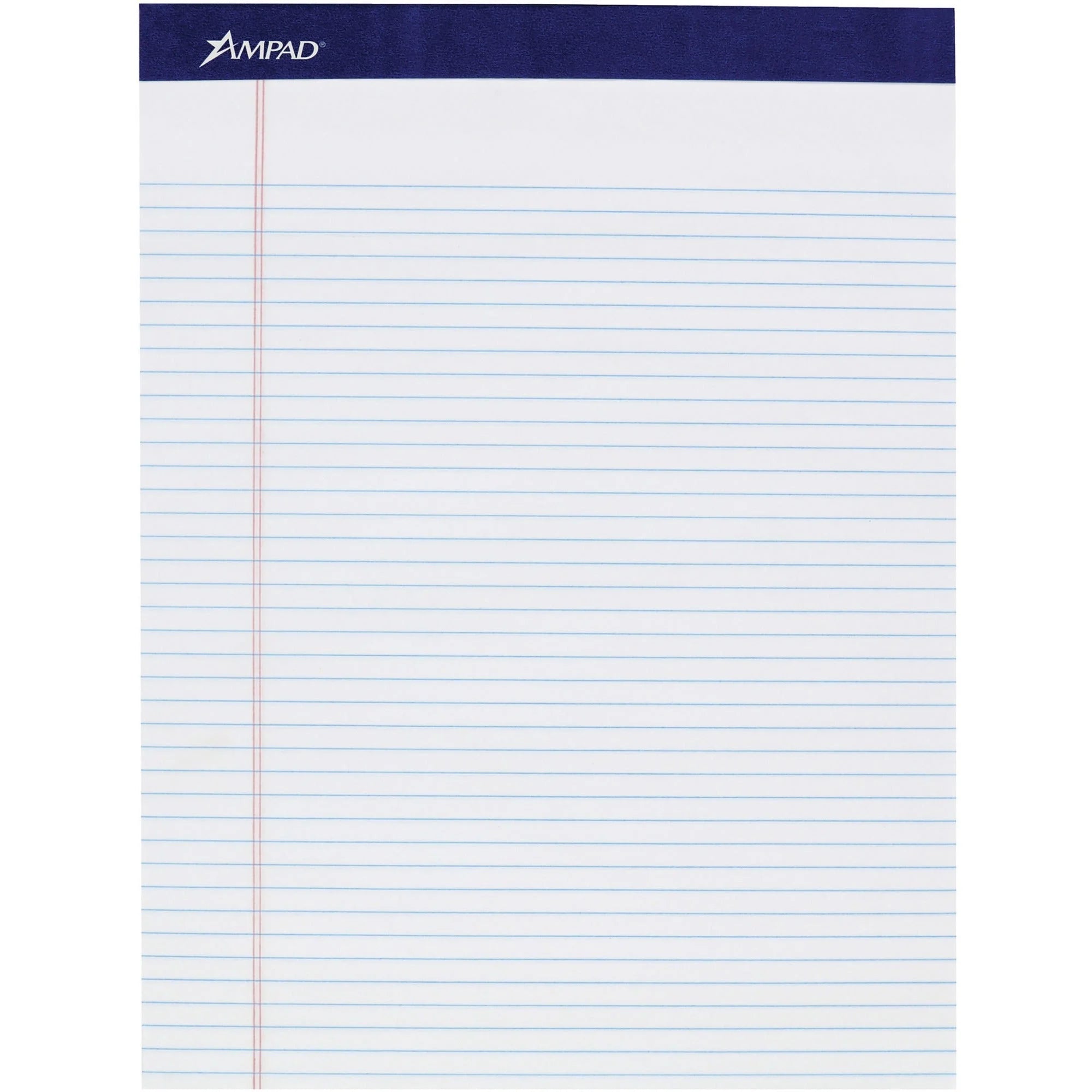 Ampad Legal Ruled Writing Pad - Front Ruling - 1’’ Height x 8.5’’ Width 11.8’’ Length - Smooth Surface Perforated