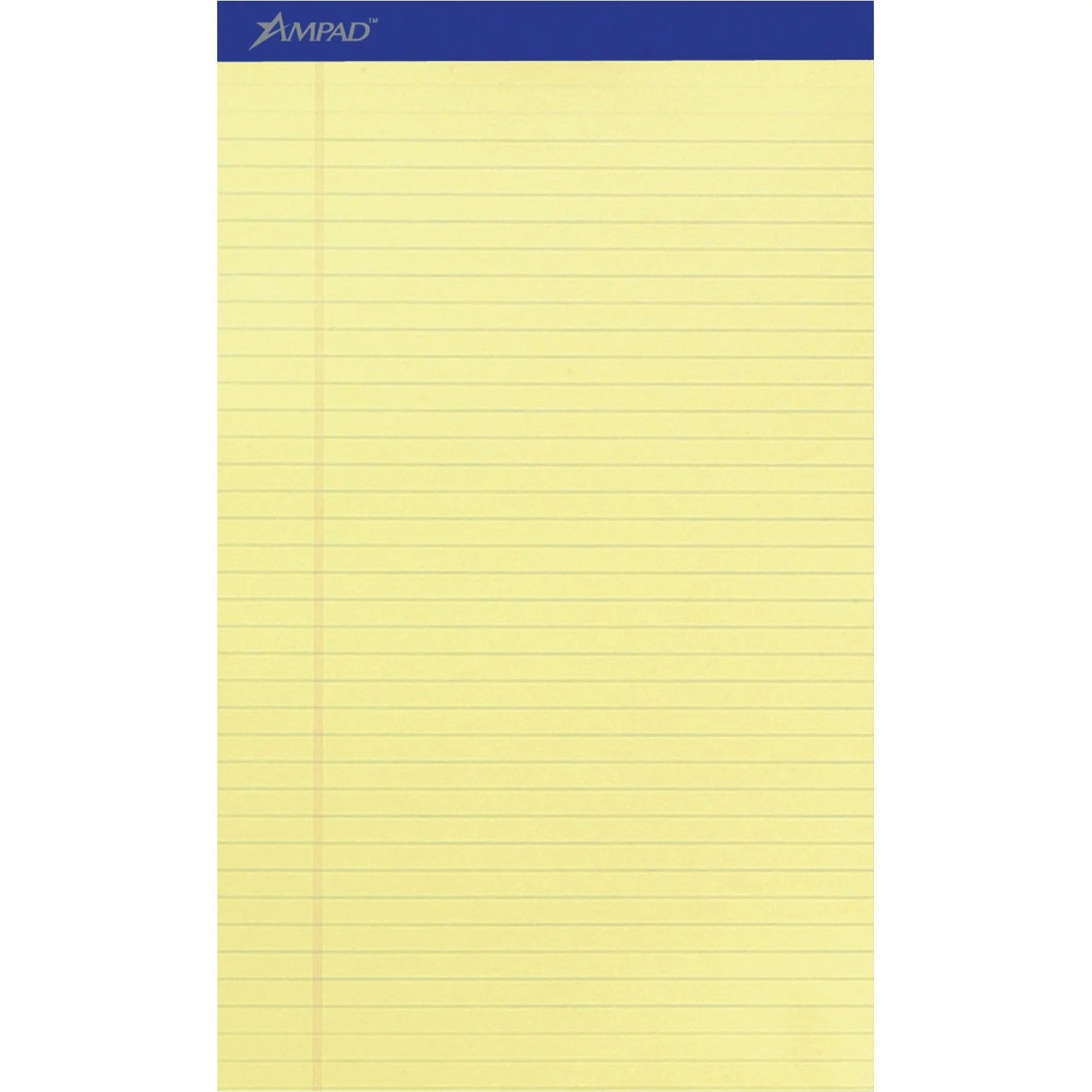 Ampad Legal Writing Pads - Canary Yellow - 50 Sheets - Perforated - 8.5’’ x 14’’ - 1 Dozen - Letter & Jr.