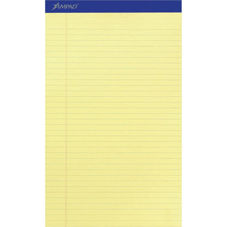 Ampad Legal Writing Pads - Canary Yellow - 50 Sheets - Perforated - 8.5’’ x 14’’ - 1 Dozen - Letter & Jr.