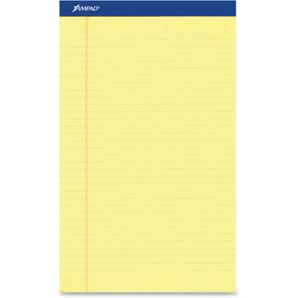 Ampad Ruled Letter Pads - 50 Sheets - Dark Blue Binding - Tear Resistant - 1 Dozen - Legal & Jr.