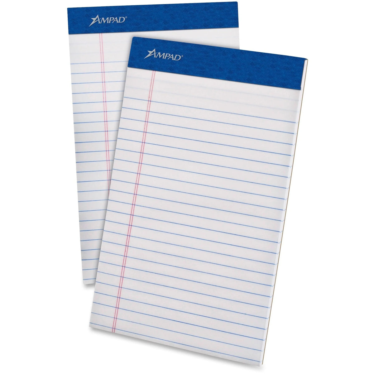 Ampad Ruled Pads: 5x8 White Paper Micro Perforated - 1 Dozen - Letter Legal & Jr. Pads