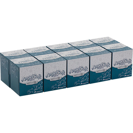 Angel Soft Facial Tissue: 2-Ply Cube Box - White - 96/Box - 10/Carton - Tissues