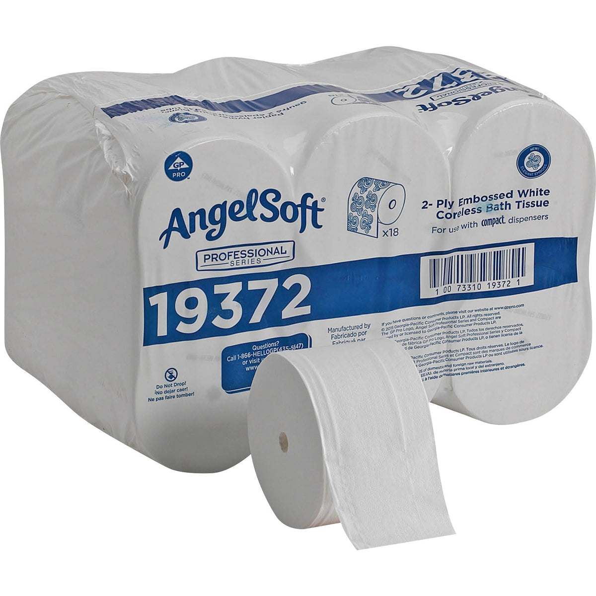 Angel Soft Professional Series Premium Embossed Coreless Toilet Paper - 2000