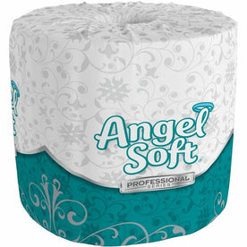 Angel Soft Professional Series Toilet Paper: 2-Ply 450 Sheets/Roll - White Fiber - Bathroom Tissue