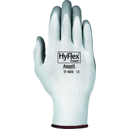 Ansell HyFlex Health Gloves - Medium Size White/Gray - Healthcare Abrasion Resistant - Coated