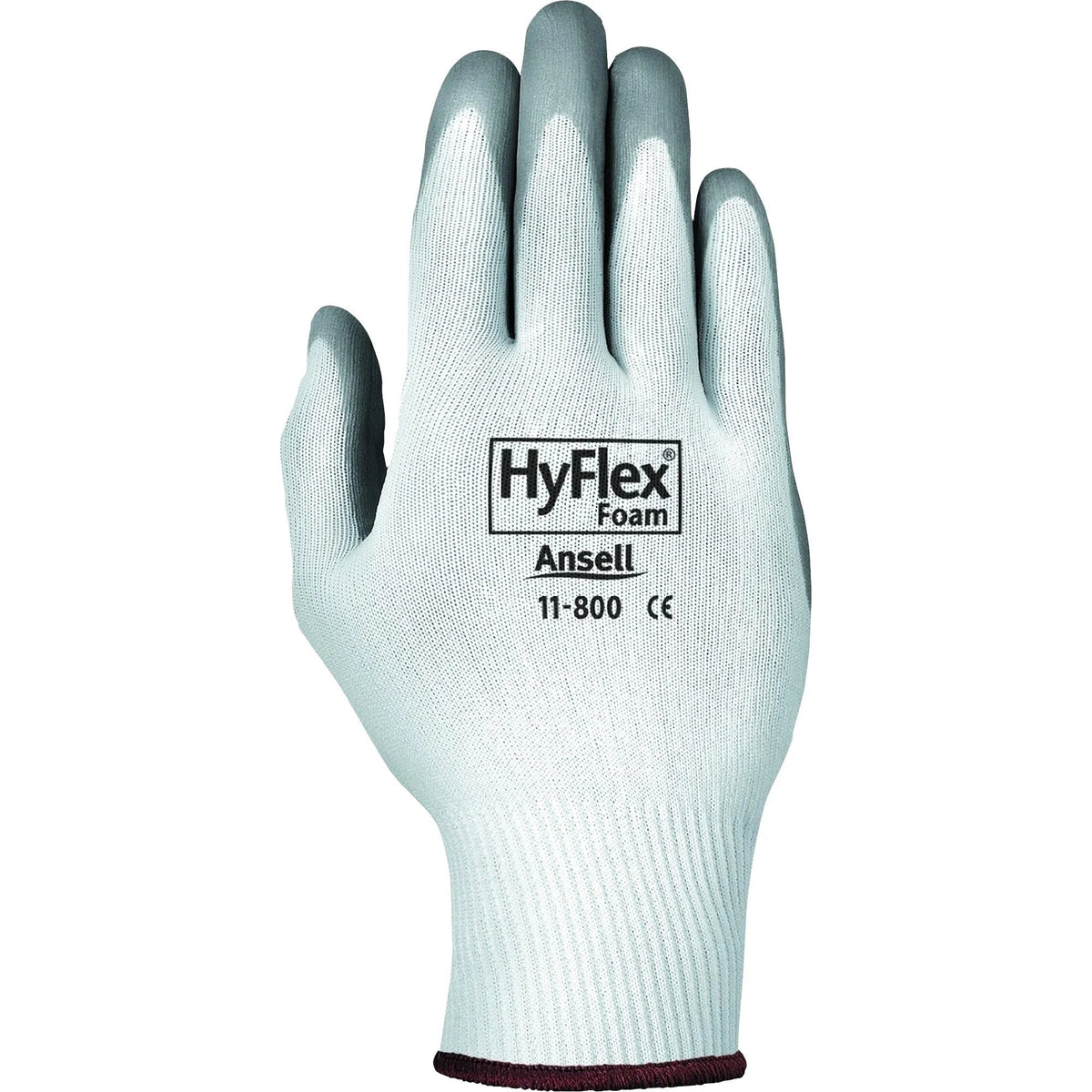Ansell HyFlex Health Gloves - Medium Size White/Gray - Healthcare Abrasion Resistant - Coated