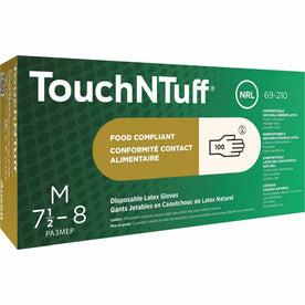 Ansell TouchNTuff Disposable Gloves - 5 mil Thickness - Medium Size - White - Powdered - For Laboratory & Food