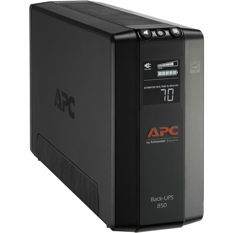 APC Back UPS Pro BX850M, Compact Tower, 850VA, AVR, LCD, 120V - Right