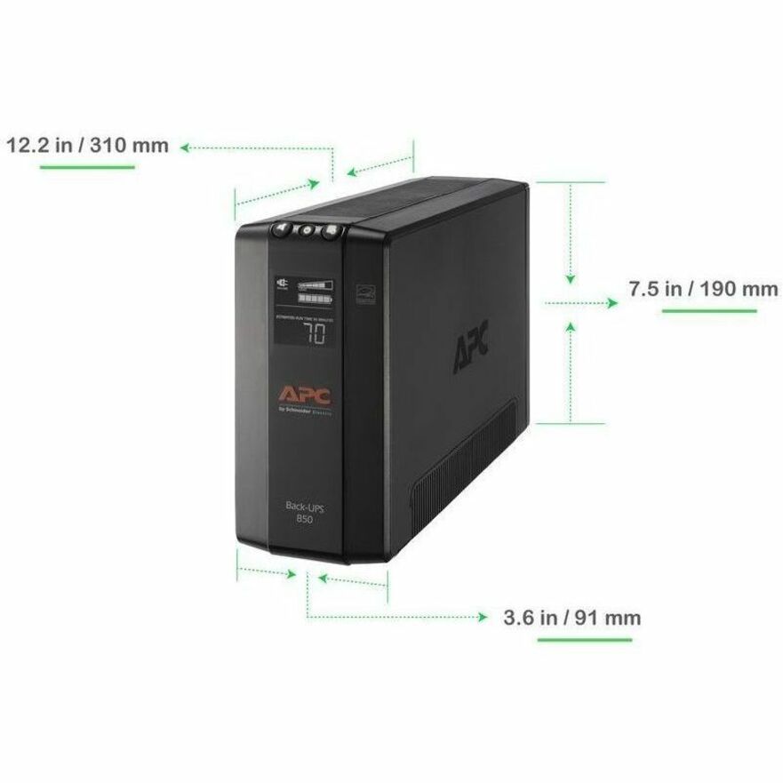 APC Back UPS Pro BX850M, Compact Tower, 850VA, AVR, LCD, 120V - Alternate-Image7