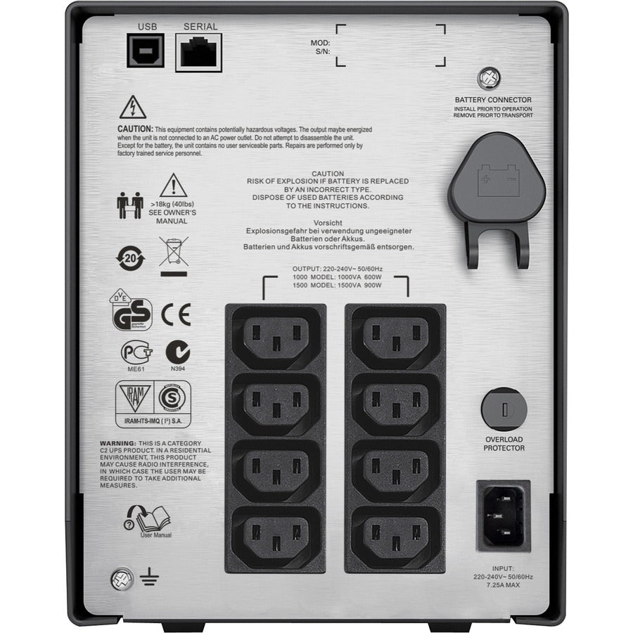 APC by Schneider Electric Smart-UPS C 1000VA LCD 230V - Rear