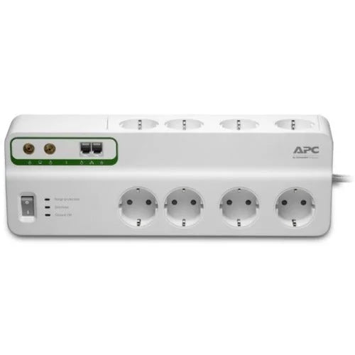 APC Performance SurgeArrest: 8 Outlets Phone & Coax Protection - 230V Germany - Power Cords Surge Protectors