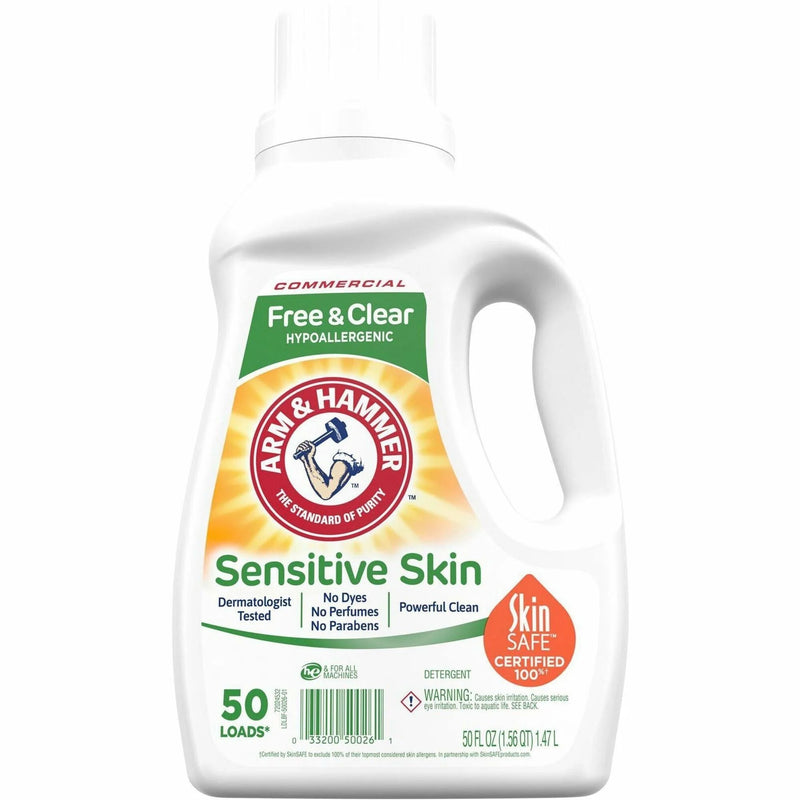 Arm & Hammer Free Clear Liquid Detergent: Hypoallergenic HE Formula - 50 fl oz - Laundry Cleaning Supplies