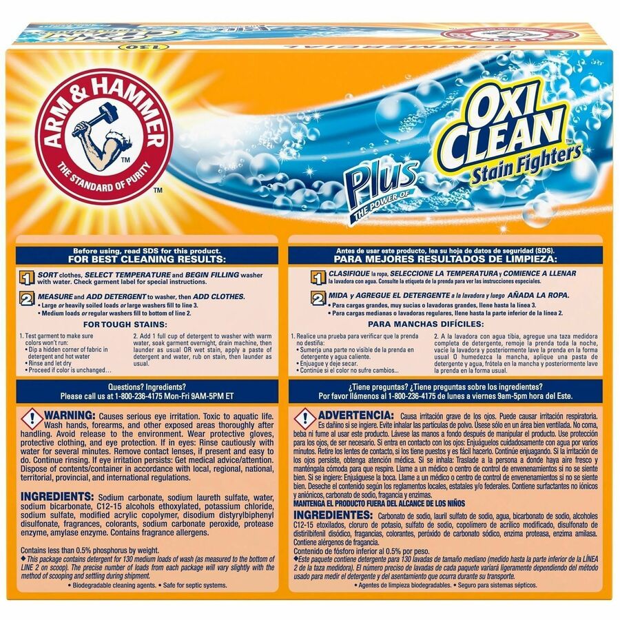 Arm & Hammer Powder Detergent plus OxiClean - Rear