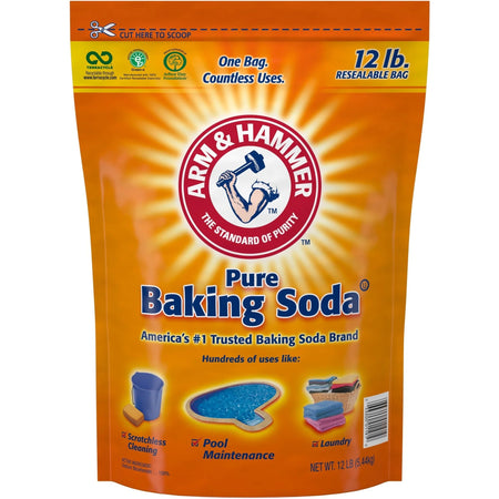 Arm & Hammer Pure Baking Soda: 12 lb Chemical-Free Deodorizer - Multipurpose Cleaners