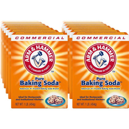 Arm & Hammer Pure Baking Soda: 16 oz Eco-Friendly Deodorizer - White - 24/Ctn - Multipurpose Cleaners
