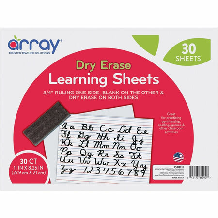 Array Dry Erase Learning Board - White Surface - 11’’x8.3’’ - 30 Pack - Boards & Supplies