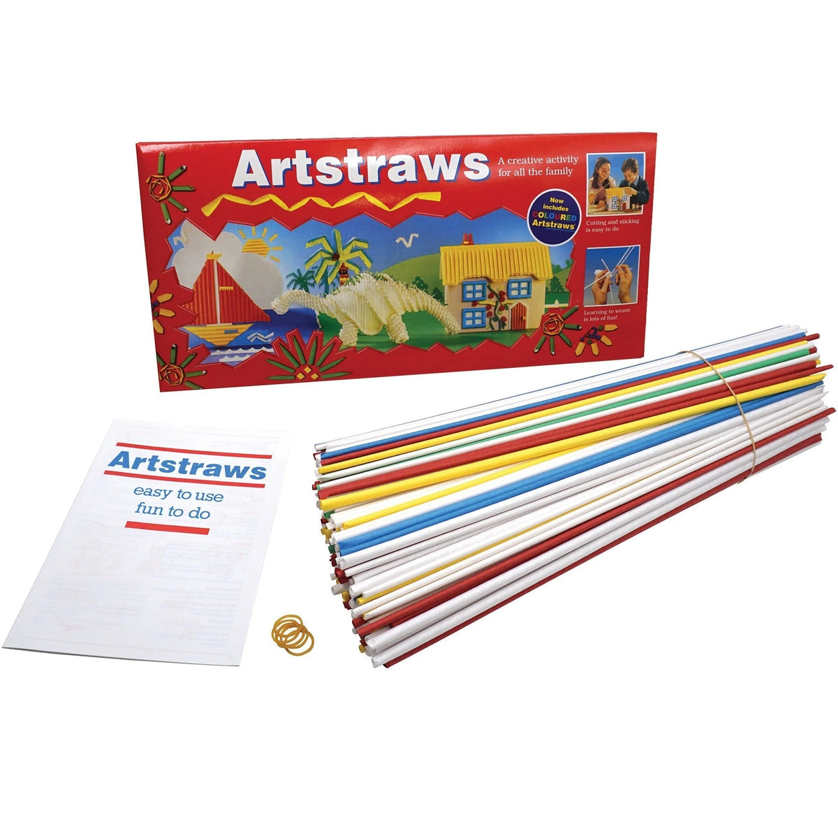 Artstraws Paper Tubes: Craft Project Supplies - 16’’ Height - Assorted Colors - 300/Box - Sticks