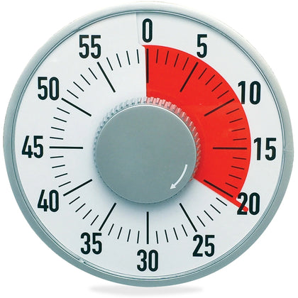 Ashley 6-1/4’’ Timer: 1 Hour Desktop Clock for Testing Game Classroom - Pocket Charts & Accessories