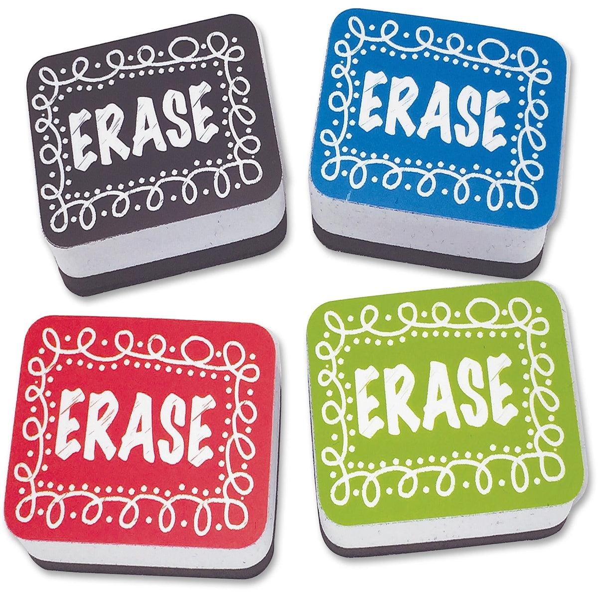 Ashley Chalk Design Mini Whiteboard Eraser - Lightweight Comfortable Grip - 10 Pack - Learning Boards & Supplies