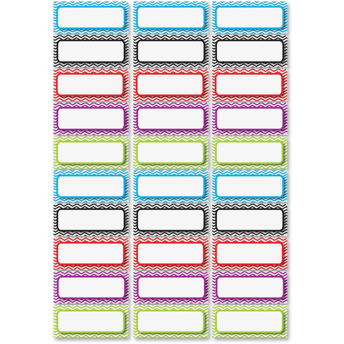 Ashley Chevron Nameplate Magnets - Rectangle Shape - 30 Pack - Signs & Nameplates