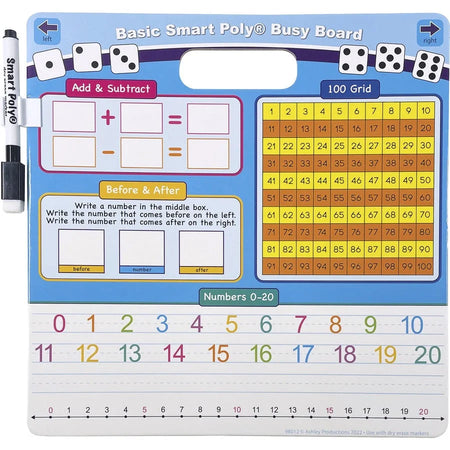 Ashley Educational Basics Smart Poly Board - Durable Square Cardboard Surface - Learning Boards & Supplies