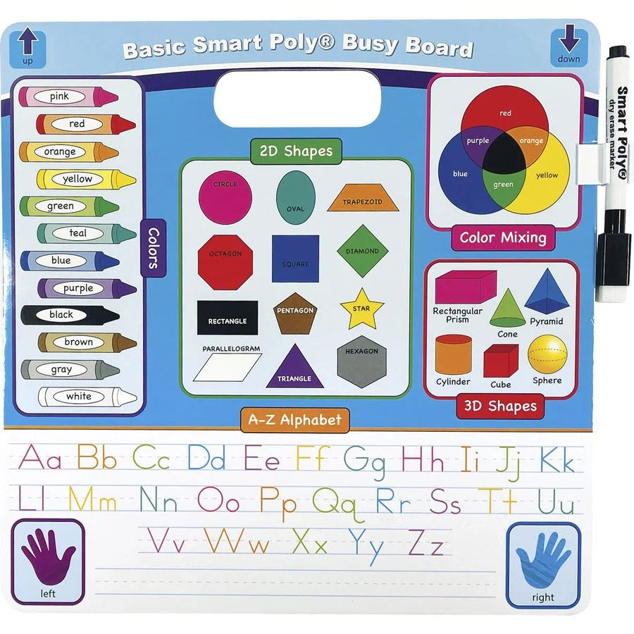 Ashley Educational Basics Smart Poly Board - Durable Square Cardboard Surface - Learning Boards & Supplies