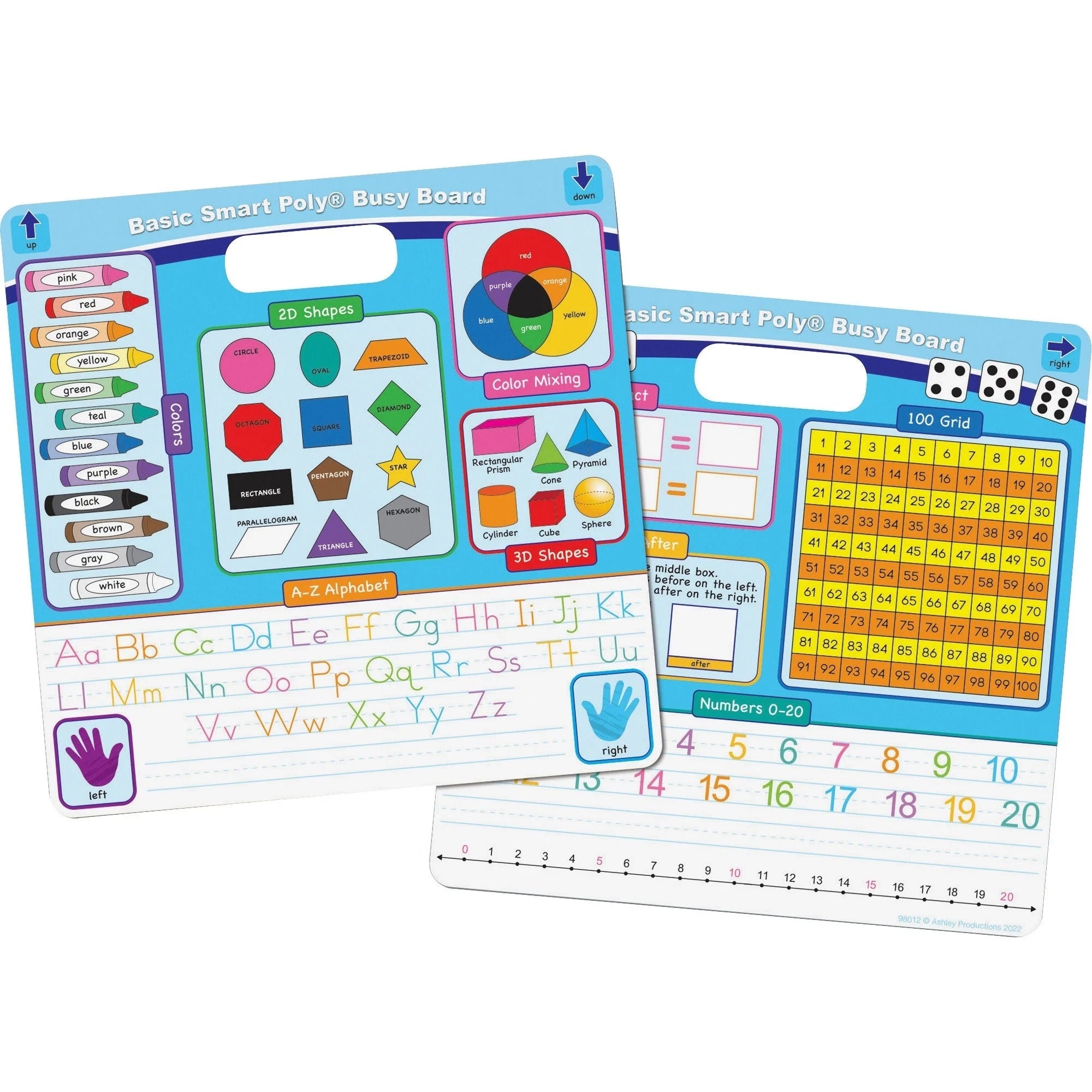 Ashley Educational Basics Smart Poly Board - Durable Square Cardboard Surface - Learning Boards & Supplies