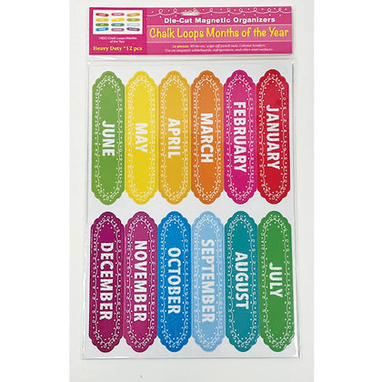 Ashley Magnetic Chalkboard Calendar: 12 Months - Write on/Wipe off - Multicolor - Bulletin Board Sets & Trim