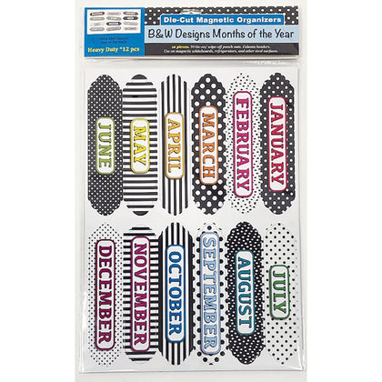 Ashley Magnetic Chalkboard Calendar: 12 Months - Write on/Wipe off - Multicolor - Bulletin Board Sets & Trim