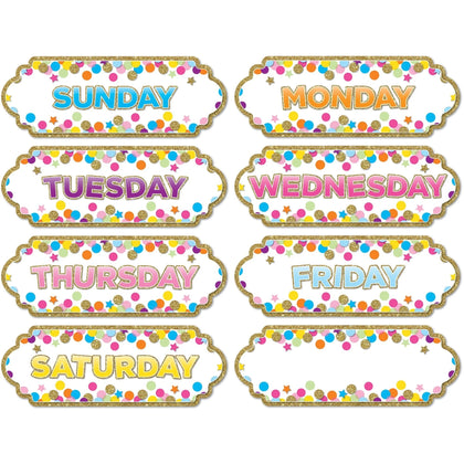 Ashley Magnetic Confetti Days Timesavers - Die-cut Write on/Wipe off - Multicolor - Shapes & Strips