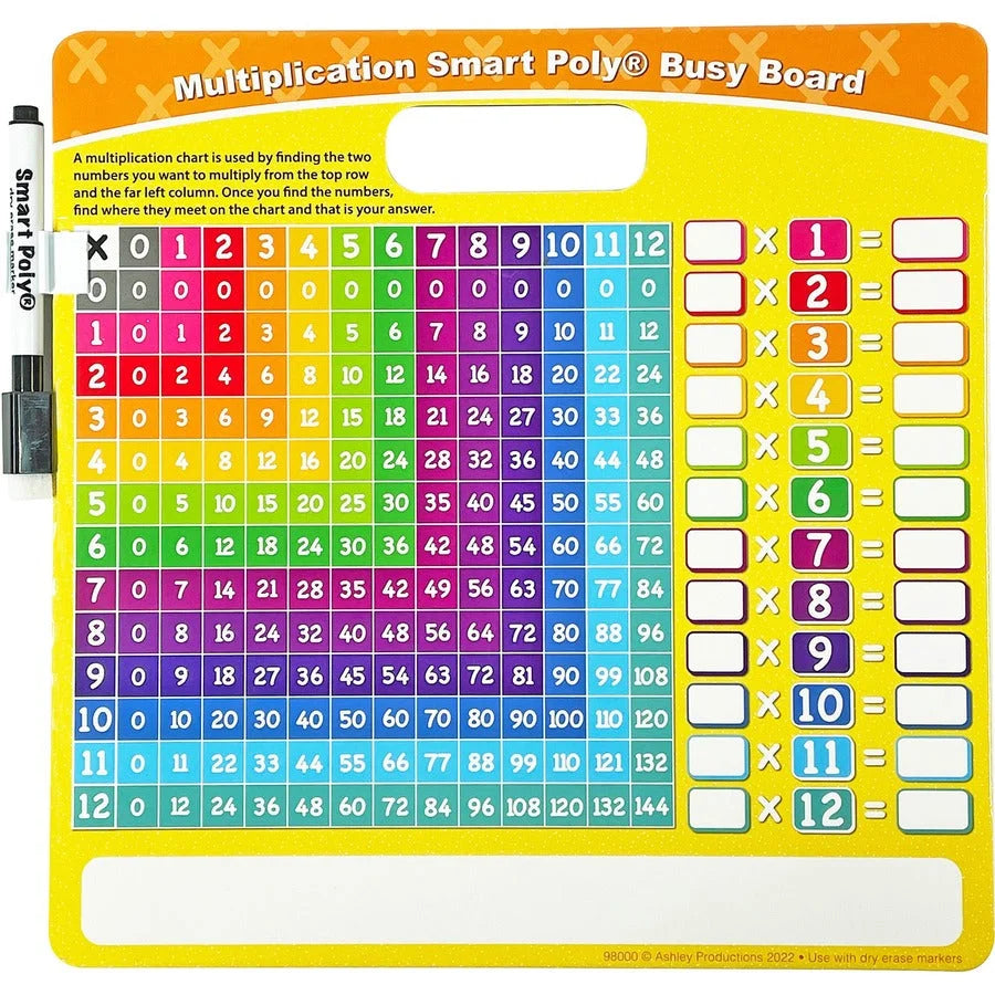 Ashley Multiplication Smart Poly Busy Board - Educational Math Tool - Learning Boards & Supplies