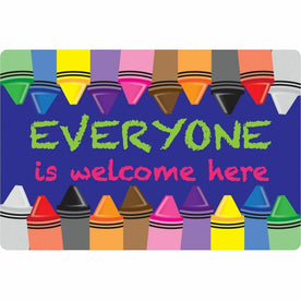 Ashley Smart Poly Welcome Mat - Classroom Floor Student - Everyone is - Crayons - Multicolor - Rugs & Mats