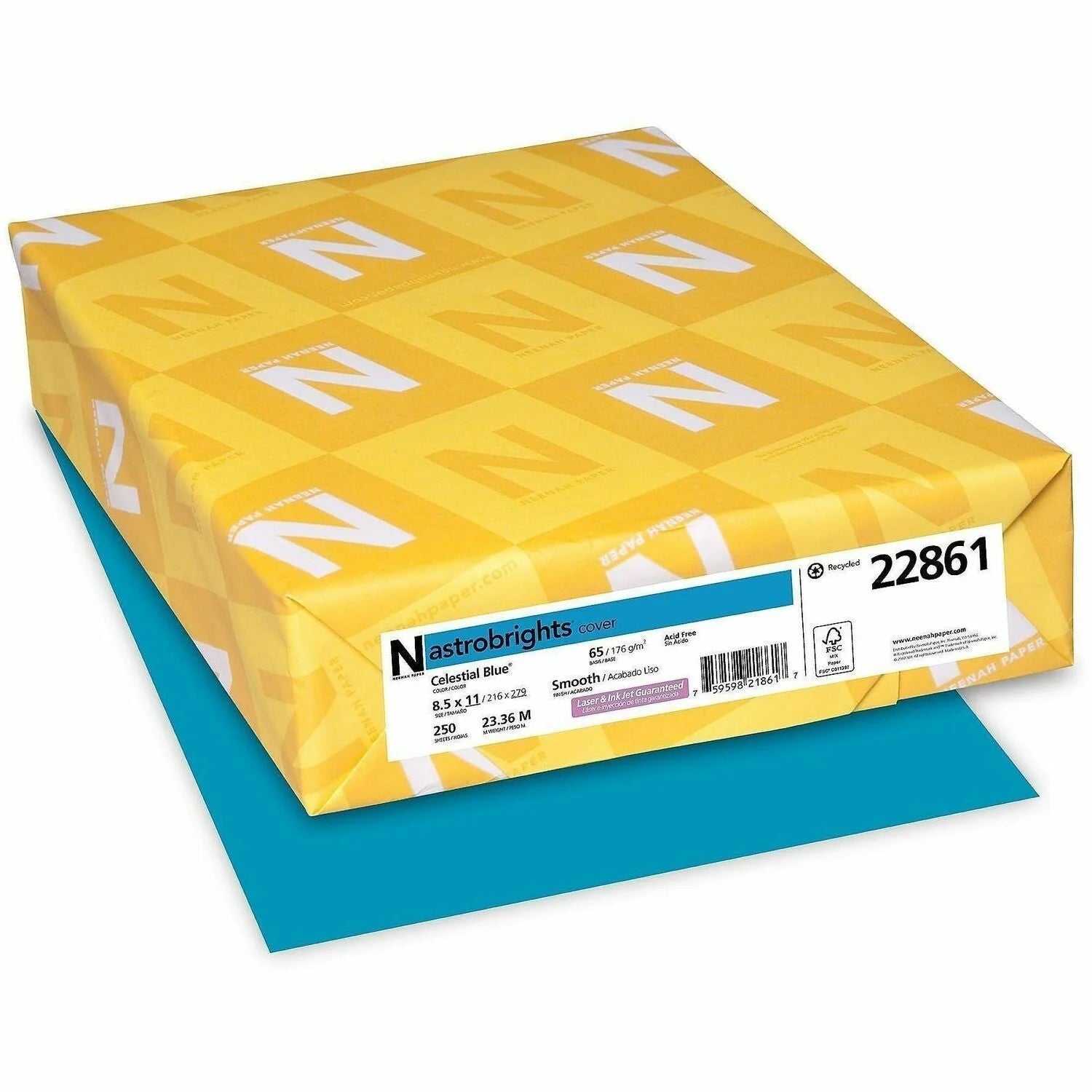 Astrobrights Celestial Blue Cardstock: Heavyweight Acid-free - 250/Pack - Specialty Paper