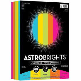 Astrobrights Color Card Stock: 5 Assorted Colors - High-impact Durable Printable - 250/Pack - Specialty Paper