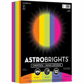 Astrobrights Color Card Stock ’Happy’ - 5 Assorted Colors - 65 lb - Acid-free - 250/Pack - Specialty Paper