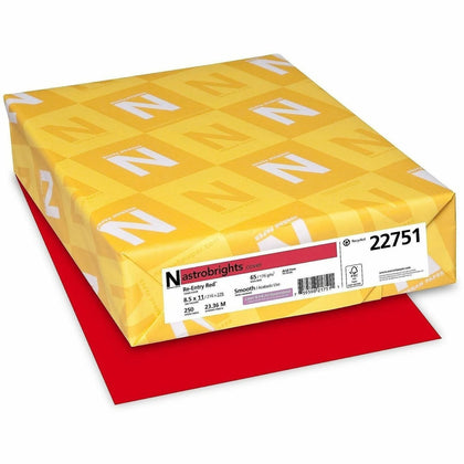Astrobrights Color Card Stock: Re-Entry Red - 65 lb - Acid-free - 250/Pack - Specialty Paper