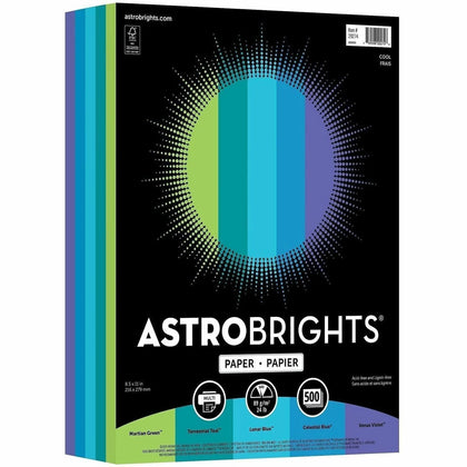 Astrobrights Color Copy Paper: ’Cool’ Assorted Colors - 500 Sheets - & Printer Paper