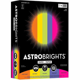 Astrobrights Color Copy Paper ’Happy’ - 5 Assorted Colors - 24 lb - Acid-free - 500 Sheets - & Printer