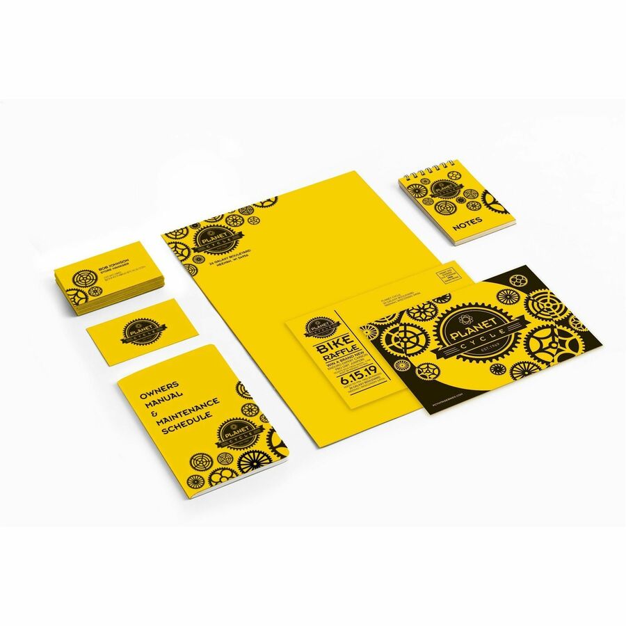 Astrobrights Colored Cardstock - Sun Yellow - Letter - 8 1/2’’ x 11’’ - 65 lb Basis Weight - Heavyweight Durable