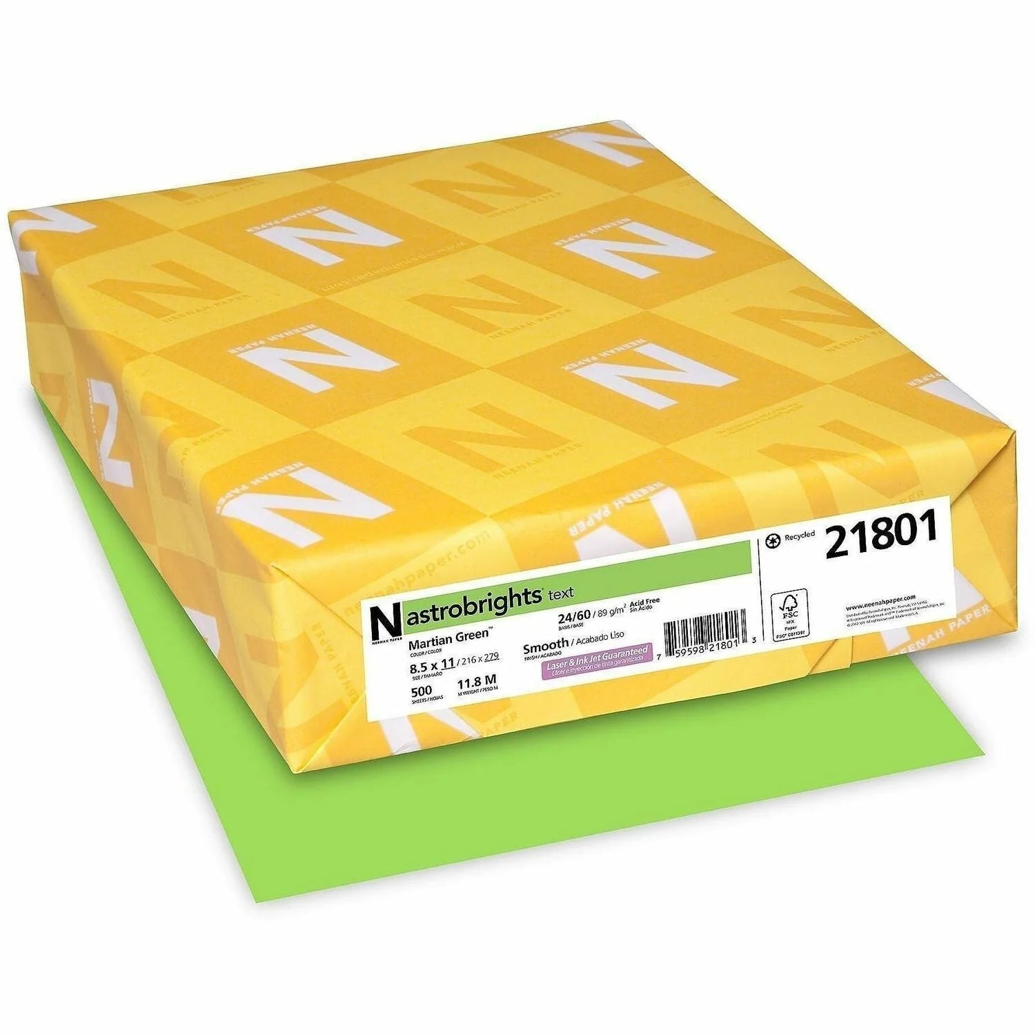 Astrobrights Lime Green Color Paper: Heavyweight Acid-free Fade Resistant - 500 Sheets - Copy & Printer Paper