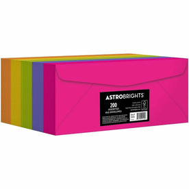 Astrobrights No. 10 Colored Envelopes - 24 lb - Assorted - 200 / Pack - Business